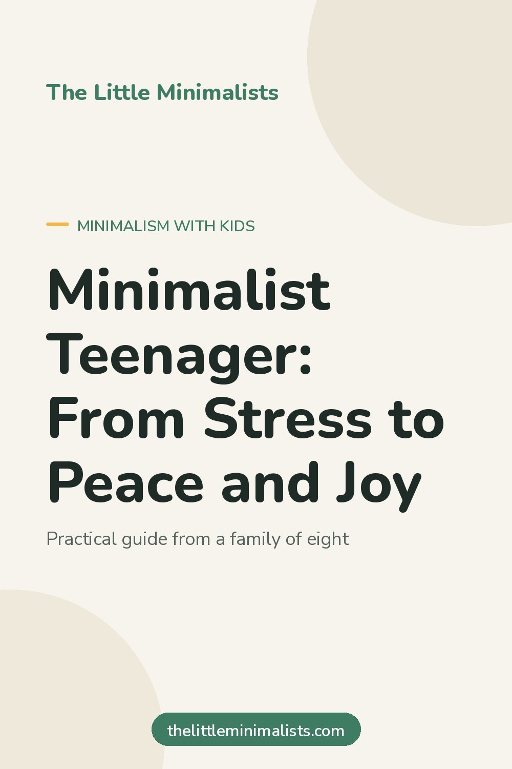 Minimalist Teenager: From Stress to Peace and Joy