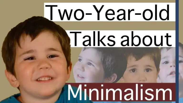Our two-year-old in our video about minimalism for little kids