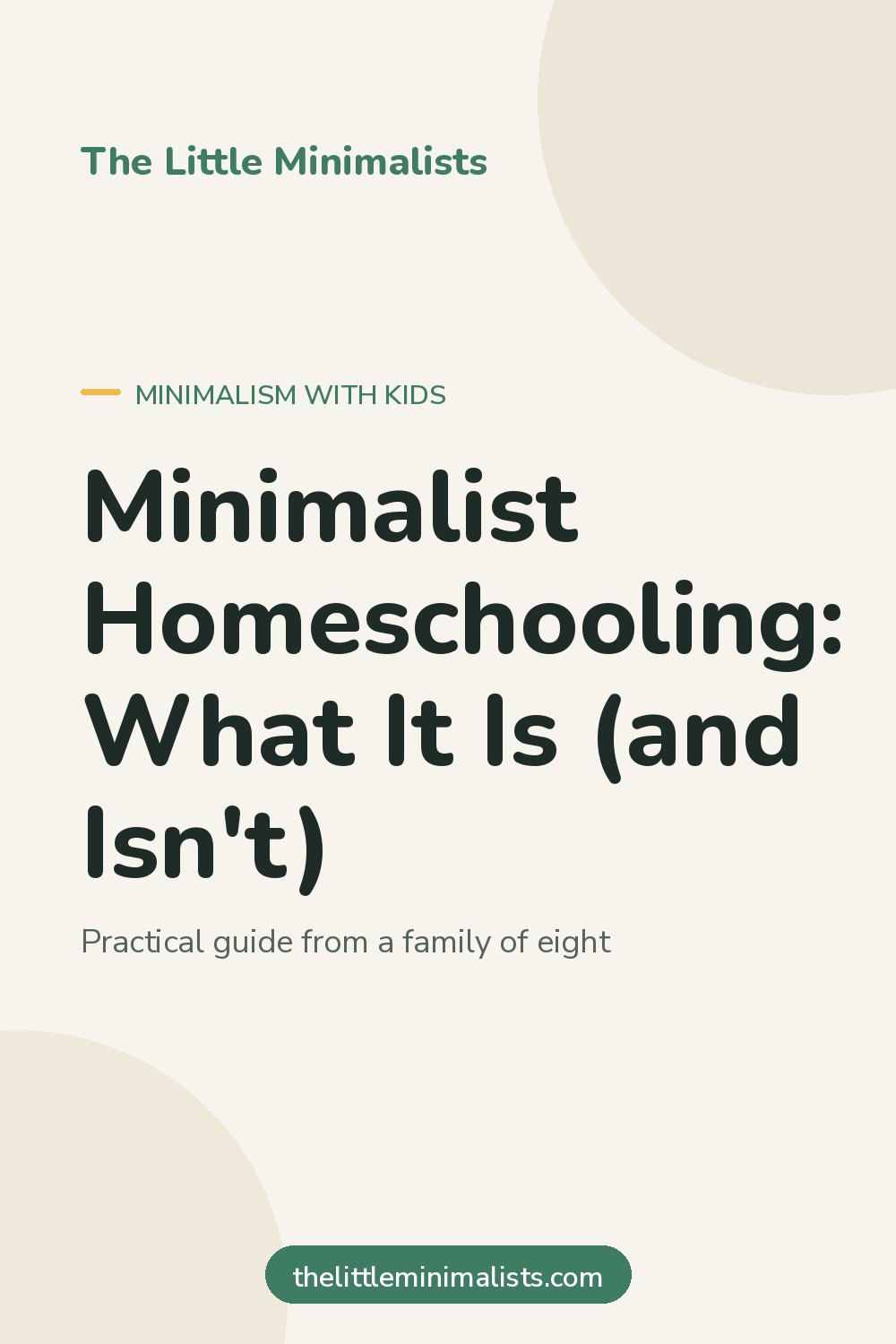 Minimalist Homeschooling: What It Is (and Isn't)
