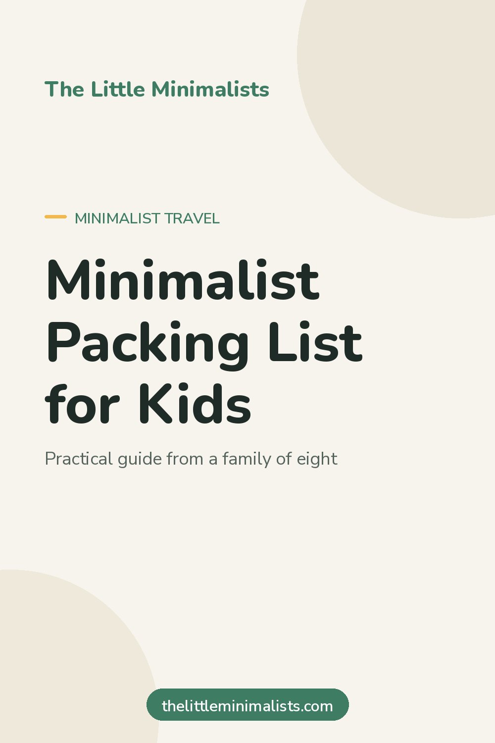 Minimalist Packing List for Kids